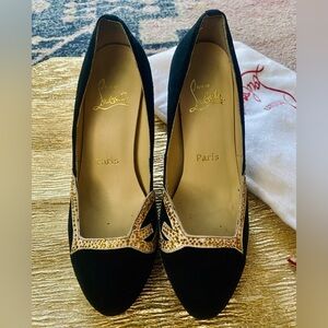 CHRISTIAN LOUBOUTIN LOVE 100 SUEDE/STRASS BRONZE RHINESTONE PUMPS SZ 39